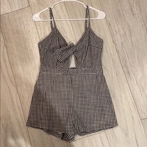 Checker Print Romper